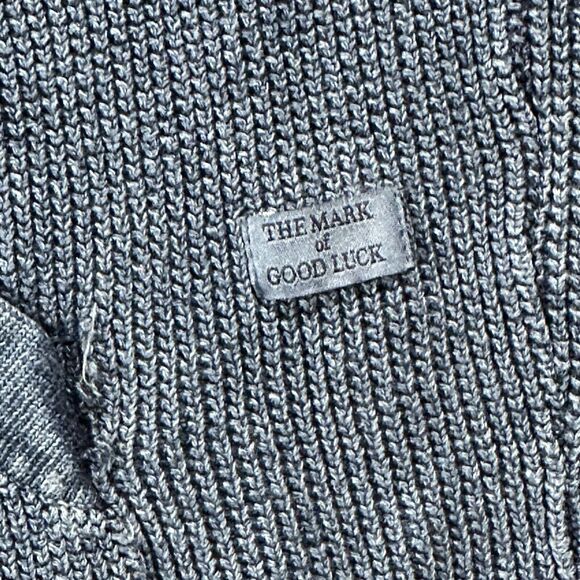 Lucky Brand Sweater Men’s Large Hooded Preppy Blue‎ Pocket Logo - Picture 7 of 11